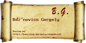 Bánovics Gergely névjegykártya